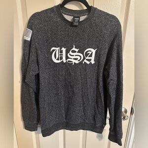 Crooks & Castles Unisex USA Crewneck Sweater, Dark Gray & White, Sz S